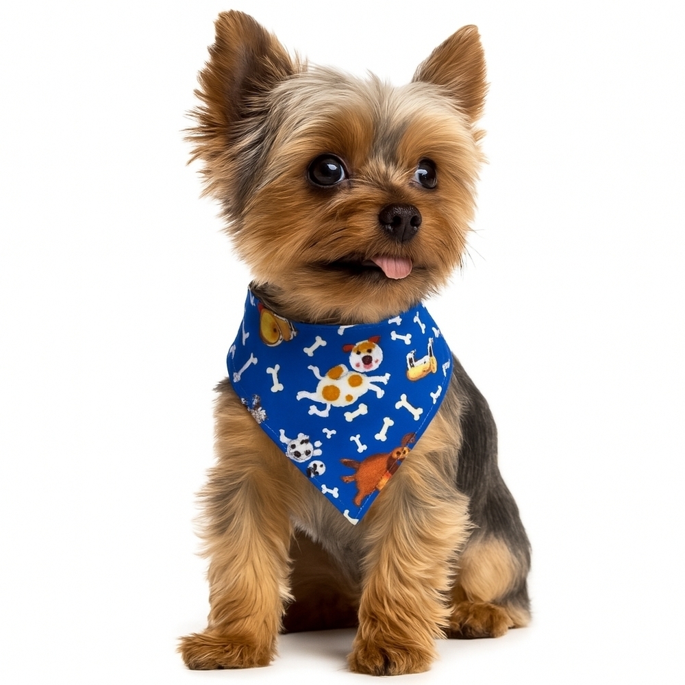 Handcrafted Reversible Multi-coloured Dog Bandana Medium Size NWOT